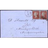 Great Britain Postal History, stamps : 1852 Penny Red pair plate 122 on small wrapper,