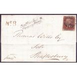 Great Britain Postal History : 1841 Penny Red plate 14 on wrapper (3 margin) .