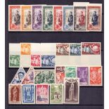 Stamps : 1949 UPU, 1950 Prince Rainier set to 100f and 1951 Holy Year set. All imperf & fine U/M.