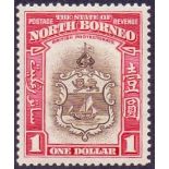 North Borneo Stamps : 1939 $1 Brown and Carmine.