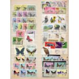 BIRDS and BUTTERFLIES thematic stamps mint and used accumulation of stock-book pages