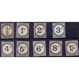 Trinidad Stamps : Postage Due, 1885 set of nine M/M, wmk Crown CA, SG D1-9, Cat £350.