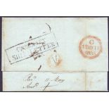 Great Britain Postal History , stamps : Guernsey Ship Letter, 1835 entire sent from Rio de Janeiro,