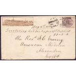 Great Britain Postal History, stamps : 1884 envelope from Edinburgh to Egypt.