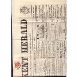 Great Britain Postal History : KENT, 1889 "The Kent Herald" Canterbury published newspaper,