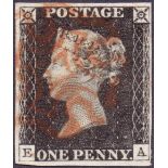 Great Britain Stamps : Plate 1b (EA) Penny Black, Grey Black shade,