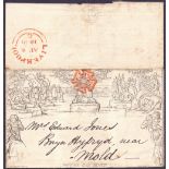 Great Britain Postal History : 1840 One Penny Mulready A65 sent from Liverpool to Mold,