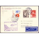 Postal History : CATAPULT MAIL, 1935 26th June, rare acceptance from Netherlands,