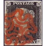 Great Britain Stamps : Plate 1b (PH) Penny Black,