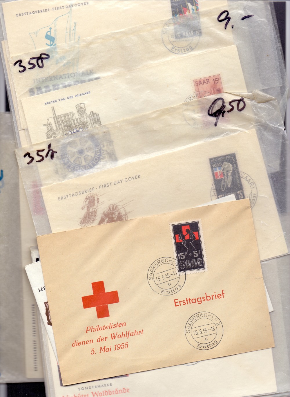 Postal History : SAAR, 1955-1959 fine selection of 24 different illustrated FDCs,