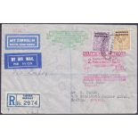 Postal History , Airmail : MOROCCO AGENCIES, 1933 Graf Zeppelin 2nd South America Flight (S 214B).