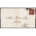 Great Britain Postal History : 1844 Penny Red (4 margin), Kilmarnock to Ayr,