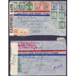 Postal History : CHINA, two WWII censored airmail commercial covers addressed to England.