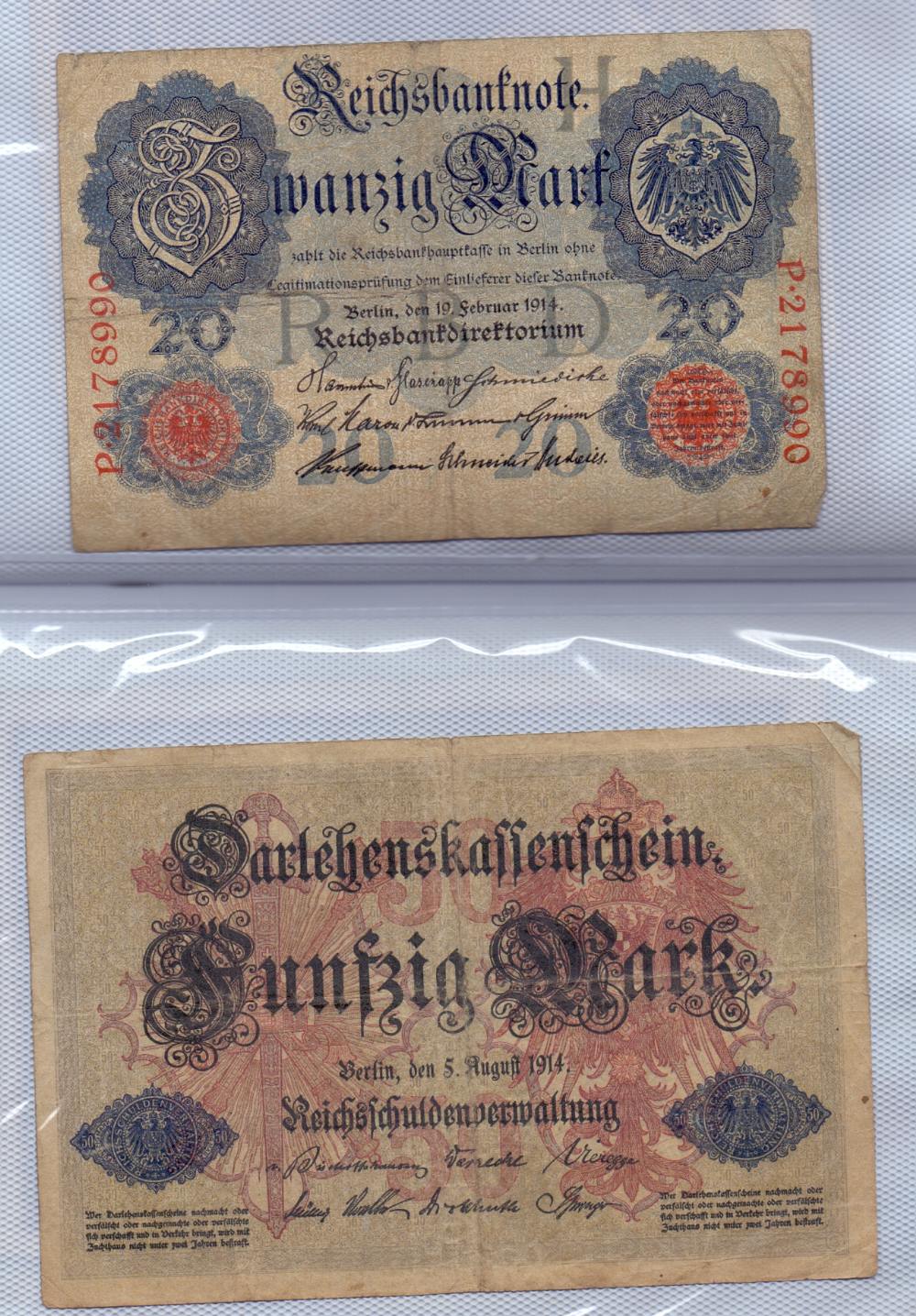 BANK NOTES in a photo album, mainly early German notes plus Japan. Also a few TV licences. - Image 2 of 3