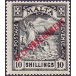 Malta Stamps : 1922 10/- Blue Black.