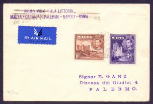 Postal History , Airmail: MALTA, 1939 fi