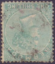 Bermuda Stamps :1865 One Shilling Green,