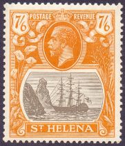 St Helena Stamps: 1922 7/6 Grey Brown an