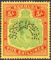 Bermuda Stamps : 1938 5/- Green Red and