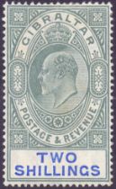 Gibraltar Stamps : 1904 2/- Green and Bl