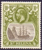 St Helena Stamps : 1922 10/- Grey and Ol