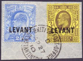 British Levant Stamps :1905 2 1/2d and 3