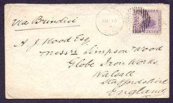 Postal history cover : Australia 1886 co
