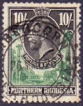 Stamps : NORTHERN RHODESIA 1925 10/- Gre