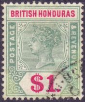 British Guiana Stamps : 1889 $1 Green an