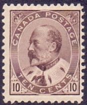 Canada Stamps : 1903 10c Brown Lilac. Li
