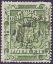 Rhodesia Stamps : 1892 £5 Green, fine us