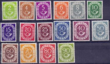 German Stamps : 1951-52 Posthorn definit