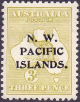 New guinea stamps : 1915 3d Yellow Olive