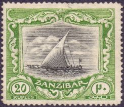 Zanzibar Stamps : 1913 20r Black and Gre