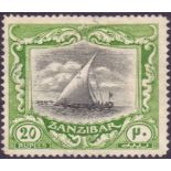 Zanzibar Stamps : 1913 20r Black and Gre