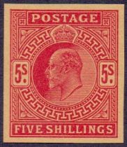 Great Britain Stamps : 1902 5/- Imperf P