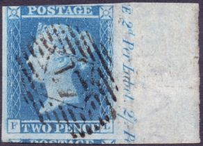 Great Britain Stamps : 1841 2d Blue fine