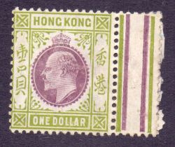 Hong Kong Stamps : 1904 $1 Purple and Sa