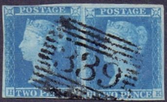 Great Britain Stamps : 1841 2d Blue plat