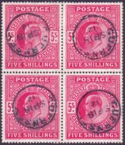 Great Britain Stamps : 1902 5/- Bright C