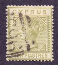 Cyprus Stamps : 1881 4d Pale Olive Green