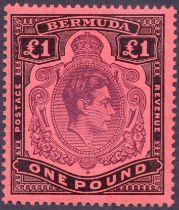 Bermuda Stamps : 1938 £1 Pale Purple Bla