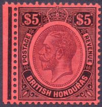 British Honduras Stamps : 1922 $5 Purple