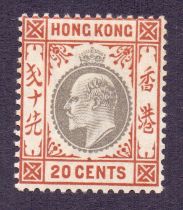 Hong Kong Stamps : 1903 20c Slate and Ch