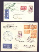 Postal History , Airmail : HUNGARY, pair
