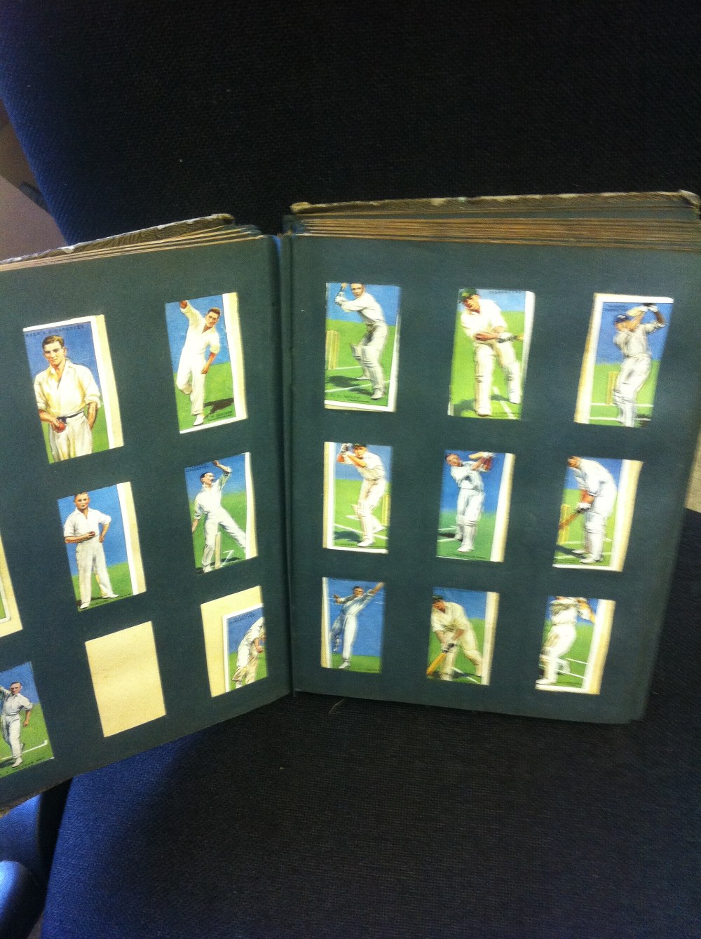 Old album with mainly Players Cigarette cards, including 1928 Football, Horse racing etc .