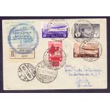 1933 Graf Zeppelin airmail card - Italian Flight (S 212H and I ).