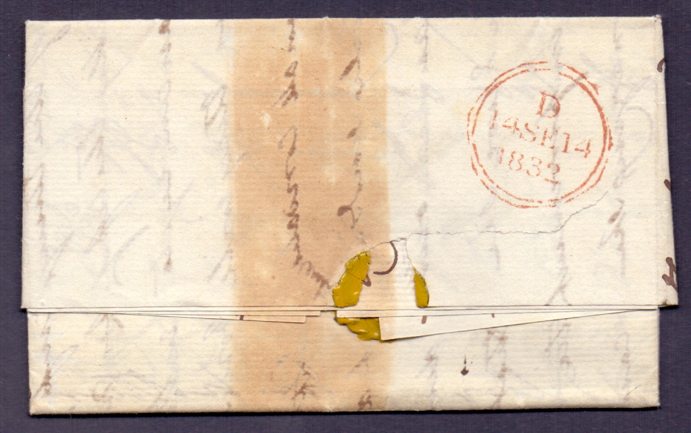 POSTAL HISTORY : GB : 1832 entire from Kingston to North Wales, clear Kingston Penny Post mark. - Image 2 of 2