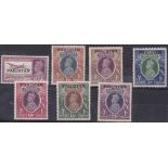 1947 14a to 25r top values , very lightly mounted mint, 15r and 25r unmounted.