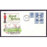 GREAT BRITAIN FIRST DAY COVER : 1974 45p booklet pane on Stuart FDC,